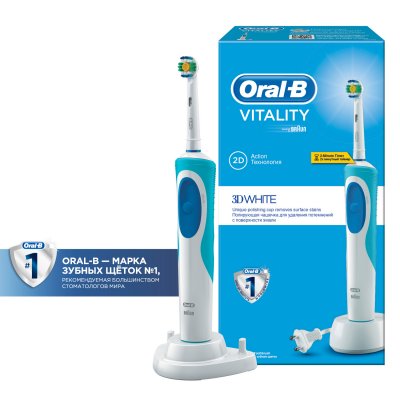 Купить орал-би (oral-b) электрическая зубная щетка vitality d12.513 3d white белый в подарочной упаковке (о в Богородске