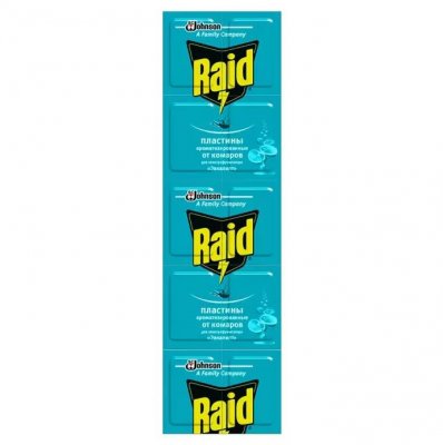 Купить рейд (raid) пластины от комаров эвкалипт, 10 шт в Богородске