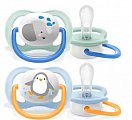 Avent (Авент) соска-пустышка силиконовая Ультра Эйр для детей 0-6 месяцев 2 шт SCF080/05