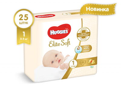 Купить huggies (хаггис) подгузники elitesoft 1, 3-5кг 25 шт в Богородске