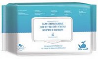 White Whale салфетки влажные для интимной гигиены для лежащих больных Экстракт Каланхоэ 80шт