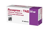 Купить лозартан-тад, таблетки покрытые пленочной оболочкой 50мг, 30 шт в Богородске