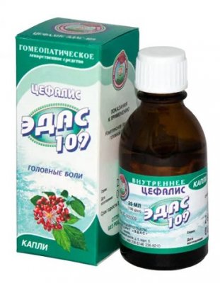 Купить эдас-109 цефалис (головная боль), капли для приема внутрь гомеопатические, 25мл в Богородске