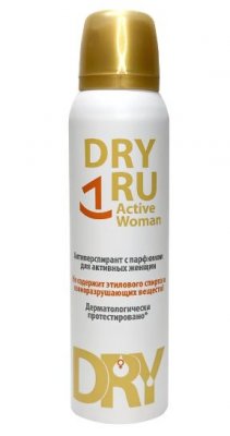 Купить драй ру (dry ru) active woman антиперспирант с парфюмом для активных женщин, аэрозоль 150мл в Богородске