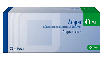 Аторис, таблетки, покрытые пленочной оболочкой 40мг, 30 шт