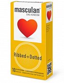 Купить masculan (маскулан) презервативы с колечками и пупырышками ribbed+dotted 10 шт в Богородске