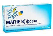 Купить магне b6 форте, таблетки, покрытые пленочной оболочкой, 100 мг+10 мг 40 шт в Богородске