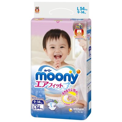 Купить moony (муни) подгузники 9-14кг размер l, 54 шт в Богородске