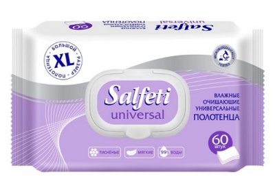 Купить salfeti (салфети) полотенца влажные очищающие универсальные, 60 шт в Богородске