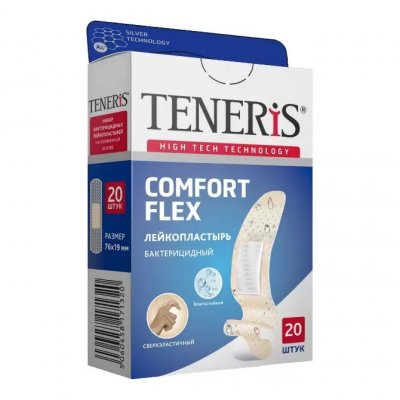 Купить пластырь teneris comfort (тенерис) бактерицидный полимерная основа, 20 шт в Богородске
