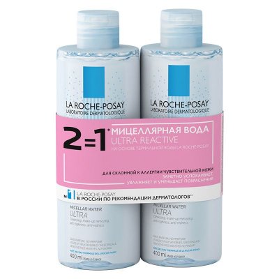 Купить la roche-posay ultra reactive (ля рош позе) набор: мицеллярная вода для чувствительной кожи лица 400мл, 2 шт в Богородске