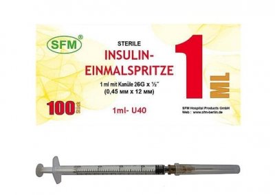 Купить шприц 1мл инсулиновый sfm 40ме/мл с иглой, 20шт в Богородске