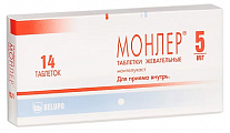 Купить монлер, таблетки жевательные 5мг, 14 шт в Богородске