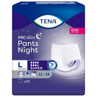 Купить tena proskin pants night super (тена) подгузники-трусы размер l, 10 шт в Богородске