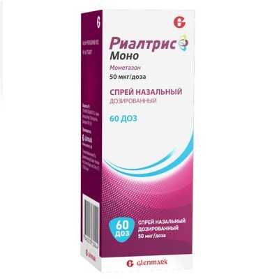 Купить риалтрис моно, спрей назальный дозированный 50мкг/доза, 60доз от аллергии в Богородске