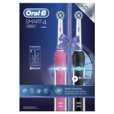 Купить oral-b (орал-би) набор: электрических зубных щеток, smart4 4900/d6015253h 2 шт в Богородске