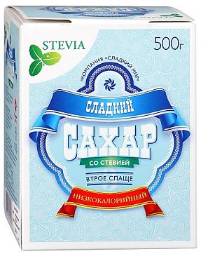 Сладкий сахар белый со стевией, 500г