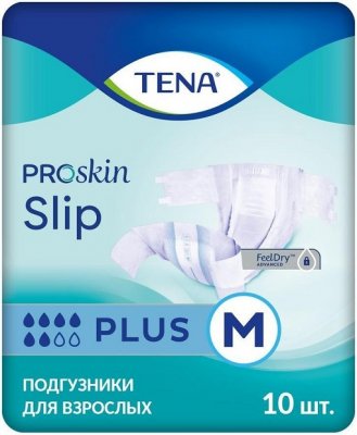 Купить tena proskin slip plus (тена) подгузники размер m, 10 шт в Богородске