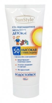 Купить sun style (сан стайл) молочко детское солнцезащитное водостойкое spf50, 100мл в Богородске