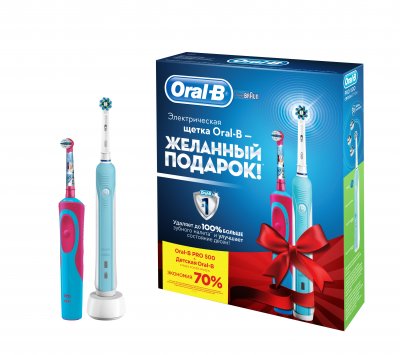 Купить oral-b (орал-би) набор: электрических зубных щеток, pro 500/d16513u+stages power frozen d12513k в Богородске