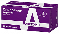 Купить омепразол-акрихин, капсулы кишечнорастворимые 20мг, 40 шт в Богородске