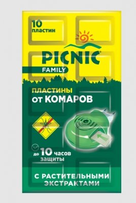Купить пикник (picnic) family пластилки от комаров, 10 шт в Богородске