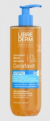 Купить librederm cerafavit (либридерм) масло липидовосстанавливающее для душа смягчающее с церамидами и пребиотиками, 400мл в Богородске