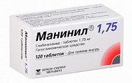 Купить манинил 1,75, таблетки 1,75мг, 120 шт в Богородске