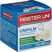 Купить пластырь master uni (мастер-юни) юнифилм полимерная основа 5х500см, 1 шт в Богородске