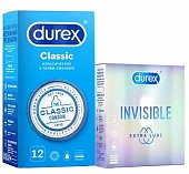 Купить durex (дюрекс) набор: презервативы classic, 12шт + invisible extra lube, 3шт в Богородске