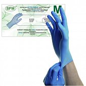 Купить перчатки sfm смотровые нестерильные нитриловые неопудрен текстурир размер m, 100 пар, голубые в Богородске