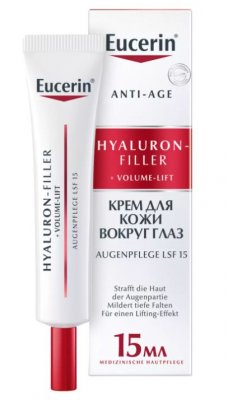Купить eucerin hyaluron-filler+volume-lift (эуцерин) гиалурон-филлер + волюм-лифт крем для ухода за кожей вокруг глаз spf15, 15мл в Богородске