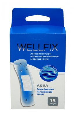 Купить пластырь веллфикс (wellfix) водонепроницаемый медицинский на полимерной основе aqua, 15 шт в Богородске