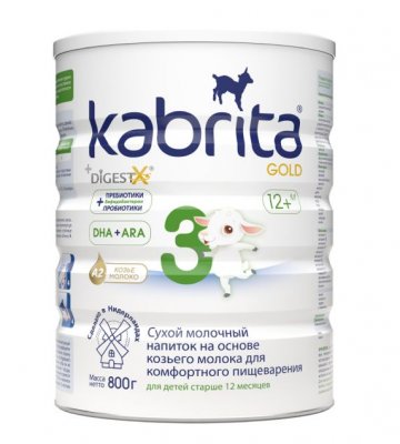 Купить kabrita gold 3 (кабрита) смесь на козьем молоке для детей старше 12 месяцев, 800г в Богородске