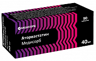Купить аторвастатин медисорб, таблетки покрытые пленочной оболочкой 40 мг, 90 шт в Богородске