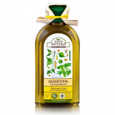 Купить зеленая аптека шампунь березовые почки, касторовое масло против перхоти 350 мл в Богородске