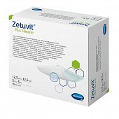 Купить silicone plus zetuvit (цетувит) повязка суперабсорбирующая с контактным слоем из силикона 12,5см х12,5см, 10 шт в Богородске