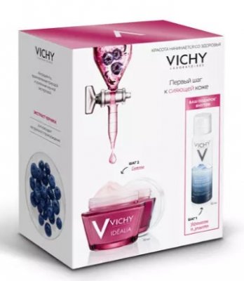 Купить виши идеалия (vichy idealia) набор: крем для нормальной и комбинированной кожи 50мл+термальная вода  в Богородске