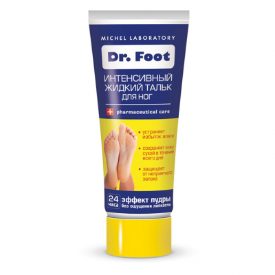 Купить dr foot (доктор фут) жидкий тальк для ног от потливости и неприятного запаха интенсивный, 75мл  в Богородске