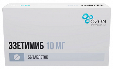 Эзетимиб, таблетки 10мг 56шт