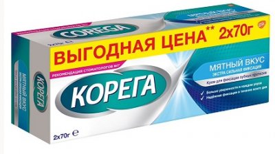 Купить корега крем для фиксации зубных протезов экстрасильная фиксация мятный 70г, 2 шт в Богородске
