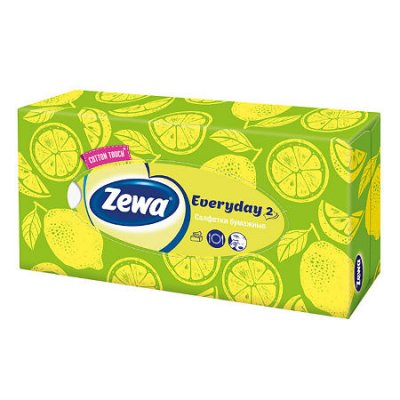 Купить платки носовые в коробке zewa (зева) everyday box 2-слойные, 100шт в Богородске