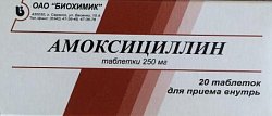 Купить амоксициллин, таблетки 250мг, 20 шт в Богородске