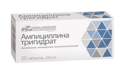Купить ампициллина тригидрат, таблетки 250мг, 20 шт в Богородске
