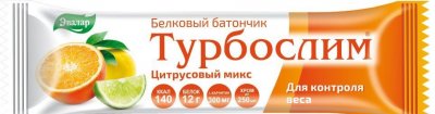 Купить турбослим, батончик белковый для контроля веса цитрусовый микс, 50г бад в Богородске