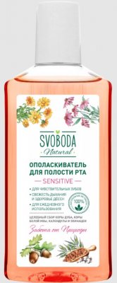 Купить svoboda natural (свобода натурал) ополаскиватель для полости рта sensitive, фл 300 мл в Богородске