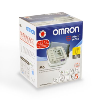 Купить тонометр автоматический omron (омрон) m6, с адаптером, манжета 22-42см (hem-7213-aru) в Богородске
