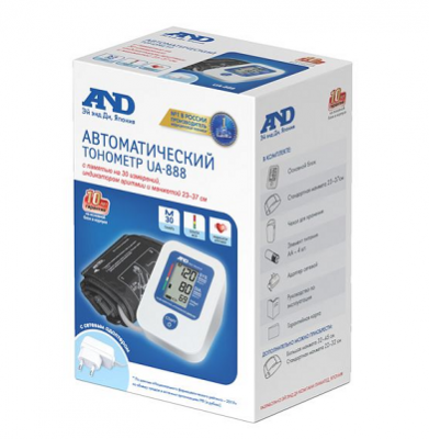 Купить тонометр автоматический a&d (эй энд ди) ua-888 ac с адаптером, манжета 23-37см в Богородске