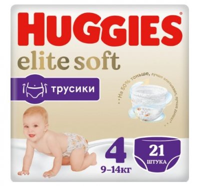 Купить huggies (хаггис) трусики elitesoft 4, 9-14кг 21 шт в Богородске