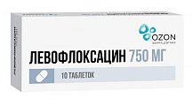 Купить левофлоксацин, таблетки, покрытые пленочной оболочкой 750мг, 10 шт в Богородске